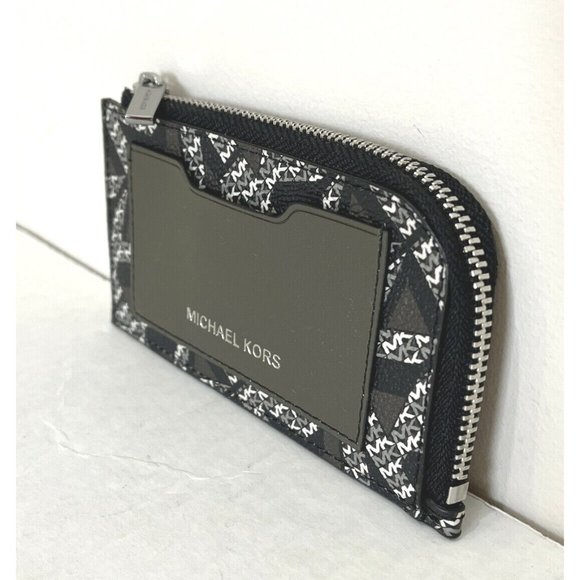 New Michael Kors Cooper L-zip wallet Olive / Army Green Multi - Picture 3 of 4